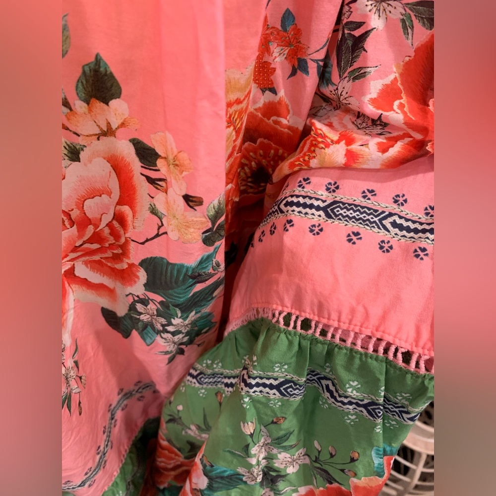 EUC Farm Rio Marisol halter top maximalist flower maxi dress boho tassels Large - Picture 9 of 14